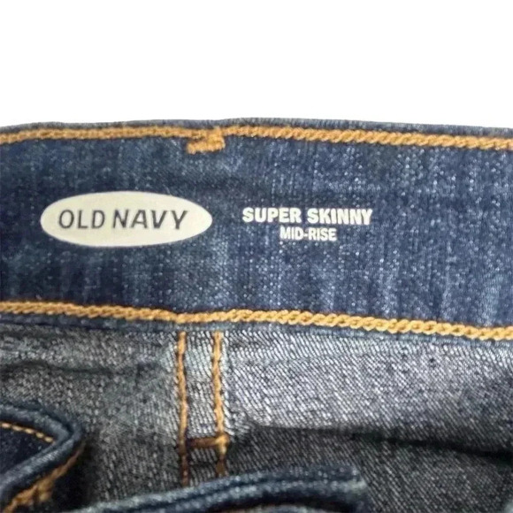 Old Navy Women's Size 8 Dark Blue Mid-Rise Skinny Jeans Stretchy - Picture 5 of 11